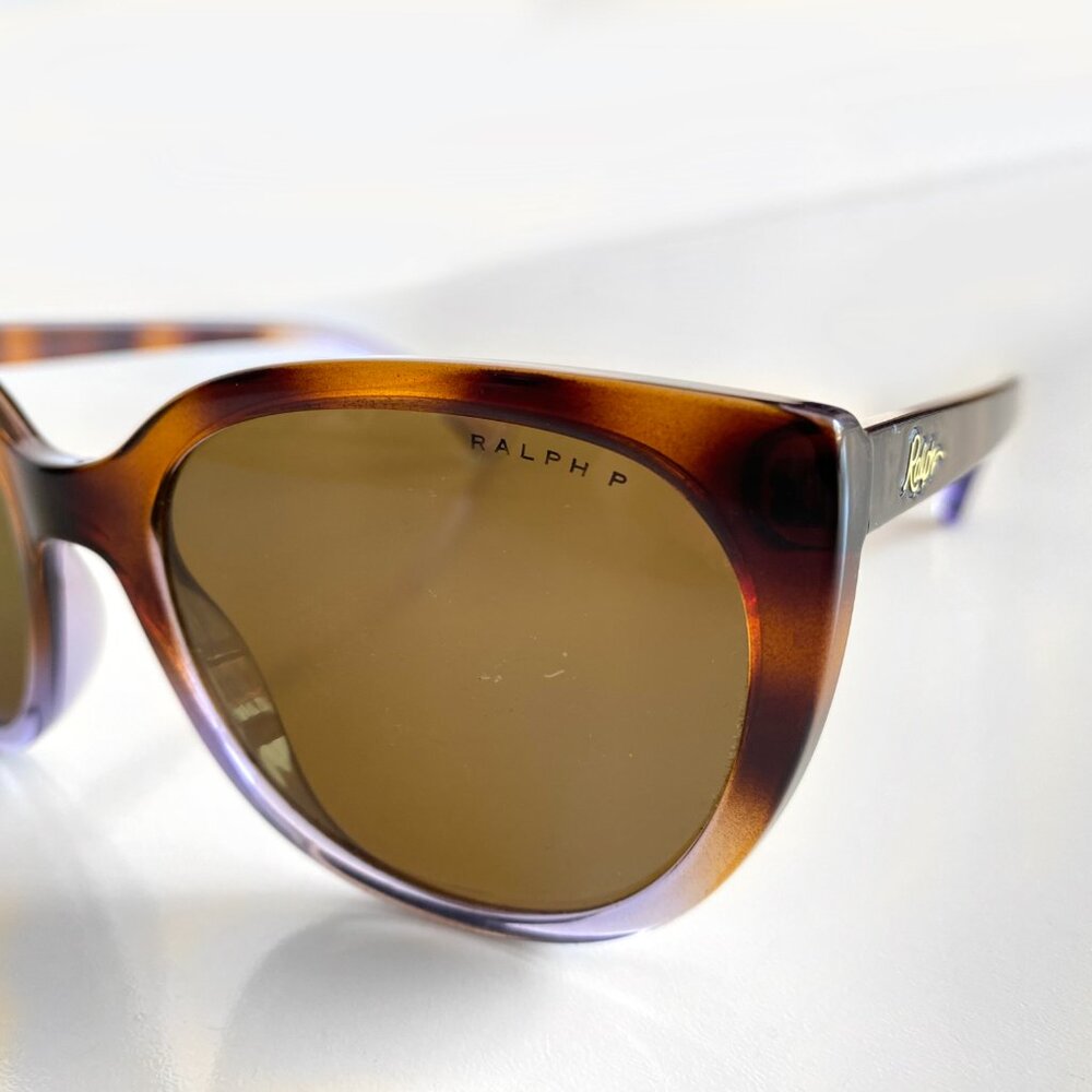 Ralph Lauren RA 5249 Brown Tortoise Purple Sunglasses 55-19-140 Polarize + Case - Picture 4 of 13